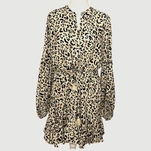 Aakaa printed midi dress with long sleeves